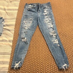 American Eagle- Next Level Stretch Distressed Blue Jeans